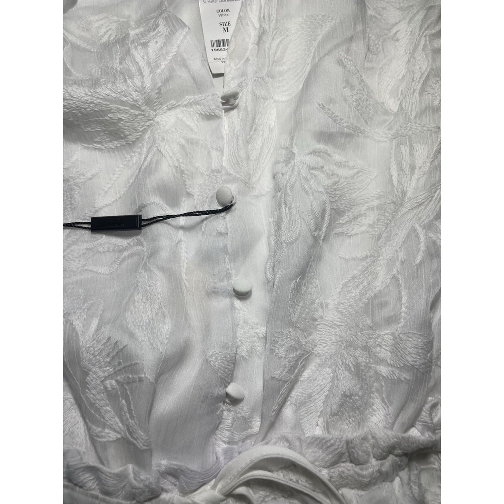 NWT White House Black Market WHBM Halter Sleeveless Dress White, Lined Size M - Picture 3 of 11